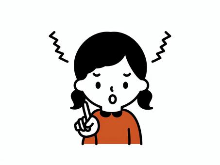 怒る女の子 女の子,こども,人,人物,挿絵,キッズ,バストアップ,シンプル,イラスト,怒るのイラスト素材