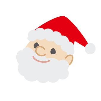 サンタ顔アイコン サンタクロース,クリスマス,アイコン,顔,シンプル,デフォルメ,人物,赤,帽子,ヒゲのイラスト素材