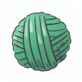 毛糸玉（緑） 毛糸玉,毛糸,編み物,ハンドメイド,緑,手芸のイラスト素材