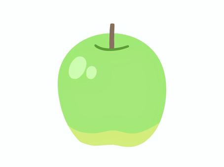 青リンゴ　イラスト　主線なし　イラスト 食べ物,青リンゴ,果物,ハイライト,甘酸っぱい,果実,緑,りんご,挿絵,イラストのイラスト素材