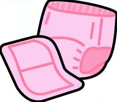 ピンクのオムツです。 オムツ,シンプル,赤ちゃん,介護,福祉,乳児,ベビー用品,衛生,着用,保護のイラスト素材