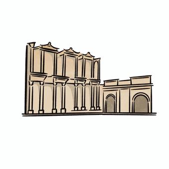 エフィソス エフィソス,遺跡,文化遺産,世界遺産,手書きのイラスト素材