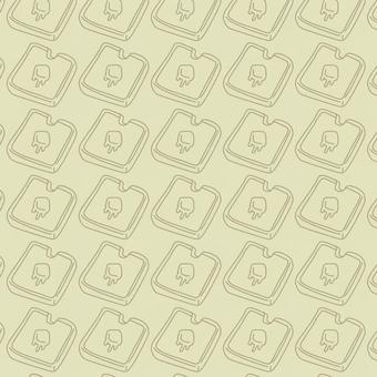 トースト柄の背景素材 トースト,食パン,パン,パン柄,パターン,背景,背景素材,素材,テクスチャ,繰り返し模様のイラスト素材