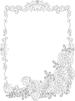 クラシック57＜つるバラ3＞ フレーム,飾り枠,飾り罫,ビンテージ,アンティーク,ラベル,薔薇,つるバラ,花,豪華のイラスト素材
