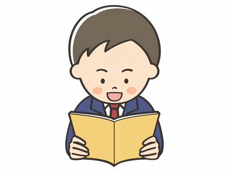 本を読む男子学生 読書,本,読む,本読み,読み聞かせ,参考書,文庫,小説,物語,国語のイラスト素材