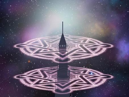塔和星空2, JPG 塔和星空2, fantasy, starry sky, magic team, JPG