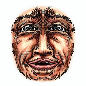 濃い顔の表情パーツ 男前,渋い,ダンディ,哀愁,漢,男らしい,男,おっさん,表情,感情のイラスト素材