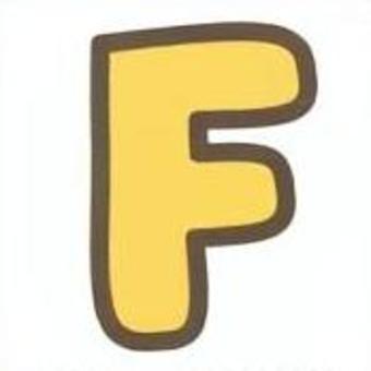 アルファベット　F アルファベット,英語,文字,f,黄色のイラスト素材