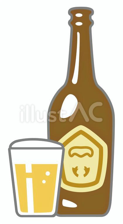 アイコン 瓶ビール グラス 茶瓶