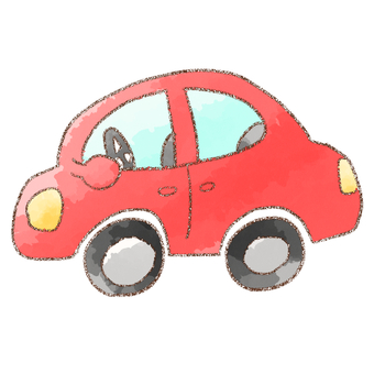 車 車,赤,タイヤ,乗り物,水彩,鉛筆のイラスト素材