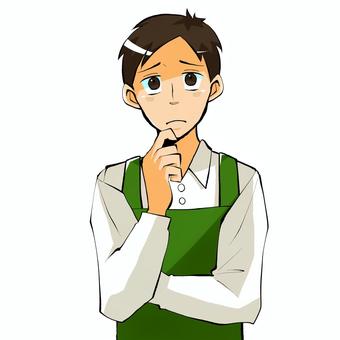 Manga style character 09 Male clerk with doubts, , JPG, PNG and AI