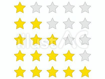 5段階評価(5つ星)のアイコンセット