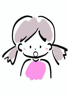 驚く女の子 驚く,びっくり,女の子,かわいい,キッズ,手書き,ラフタッチ,ベクター,顔,表情のイラスト素材