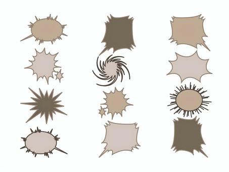 いろいろ吹き出しセット12 あしらい,フレーム,吹き出しのイラスト素材