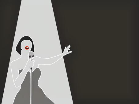 歌う女性_04 歌,曲,歌手,女性,女,音楽,ミュージック,ジャズ,シンガー,ジャズシンガーのイラスト素材