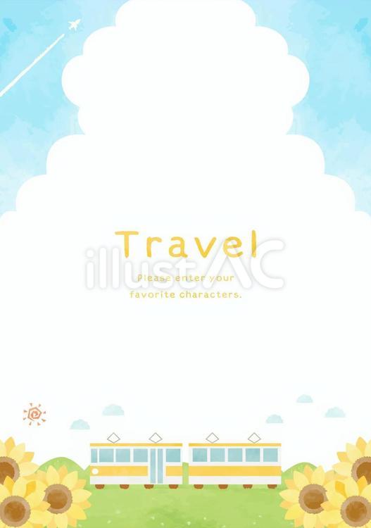 夏の電車旅行の背景イラスト 夏,背景,電車のイラスト素材