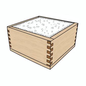 枡に入ったお米 米,枡,木製,計量,ご飯,食材,農業,和風,炊飯,料理のイラスト素材