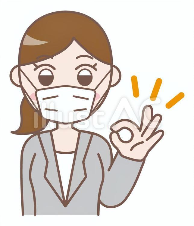 マスク　スーツ　女性　OL マスク,ol,スーツのイラスト素材