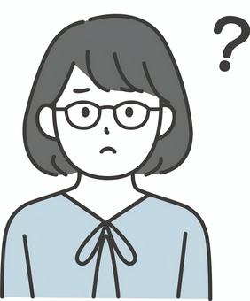 困る考える女性のイラストC 人物,女性,悩む,困る,困った,私服,不安,心配,ストレス,迷うのイラスト素材
