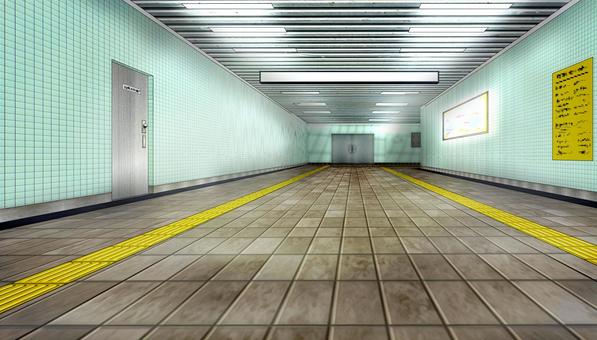 駅の通路 駅の通路 駅,通路,建物,建築物,空間,背景,ドア,壁,点字ブロックのイラスト素材