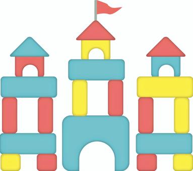 積み木　 積み木,玩具,作る,お城,遊び,楽しい,かわいいのイラスト素材