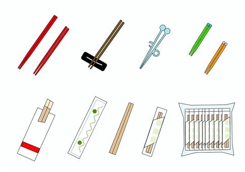 Illustration, life, a couple's chopsticks, chopstick restraint, 