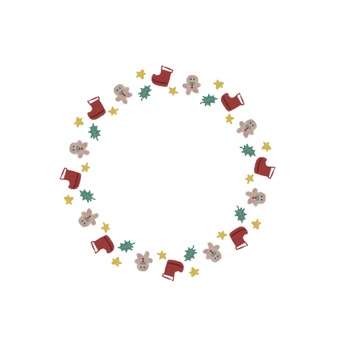 まるフレーム まるフレーム 丸,手描き,装飾,12月,冬,クリスマス,フレームのイラスト素材