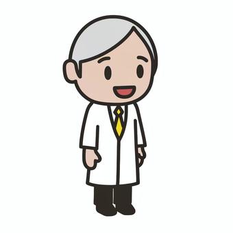 立っている博士 博士,研究者,科学者,医者,学者,専門家,教授,先生,白衣,立っている人のイラスト素材