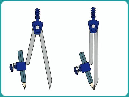 文具_コンパス（カラー） コンパス,文房具,文具,stationery,学校,算数,筆記用具,製図,授業,教育のイラスト素材