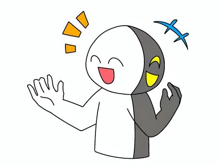 裏の顔 裏の顔,裏表,影,笑顔,怪しい,悪巧み,詐欺,犯罪,嘲笑のイラスト素材