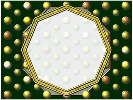 金のフレ−ム 水玉,球,ドット,柄,パターン,罫線なし,透け感,六角形,金色,金縁のイラスト素材