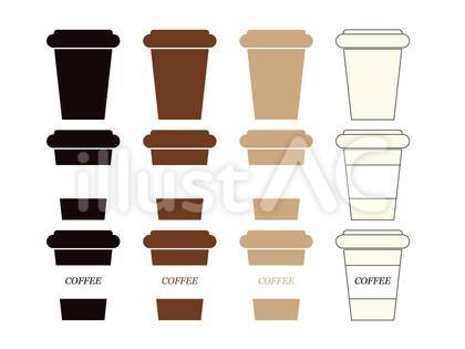 おしゃれなカップ入りコーヒーのイラスト
