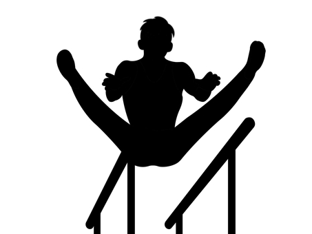 体操 平行棒,体操,競技,種目,スポーツ,運動,人,人物,男性,選手のイラスト素材