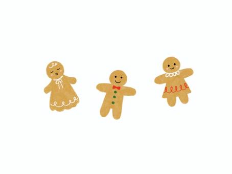 Illustration, hand drawn, gingerbread cookies, ornament, 