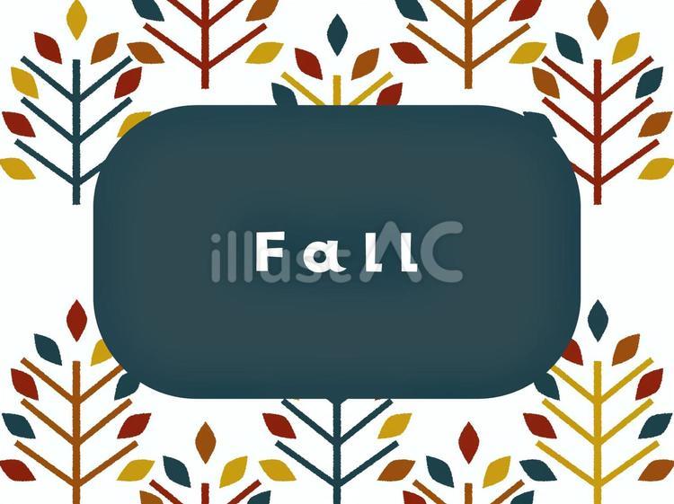 秋のイラスト　秋の森 秋,紅葉,枯れ木のイラスト素材