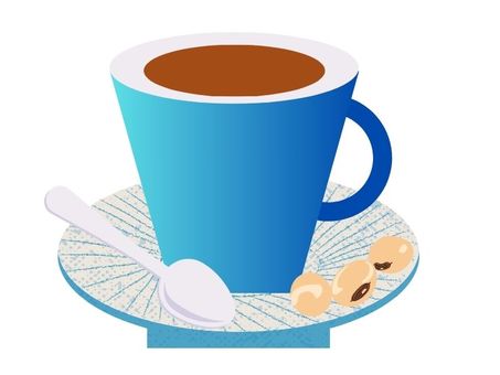 Illustration, cup, black tea, coffee, 