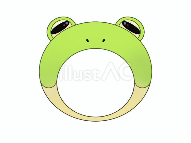被り物(カエル) カエル,蛙,被り物のイラスト素材