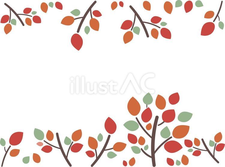 木や葉や枝のフレーム　秋の紅葉 紅葉,フレーム,木のイラスト素材
