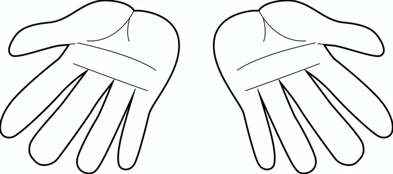 手のひら差し出す 手のひら,差し出す,手相,指,体,パーツ,正面,白黒のイラスト素材