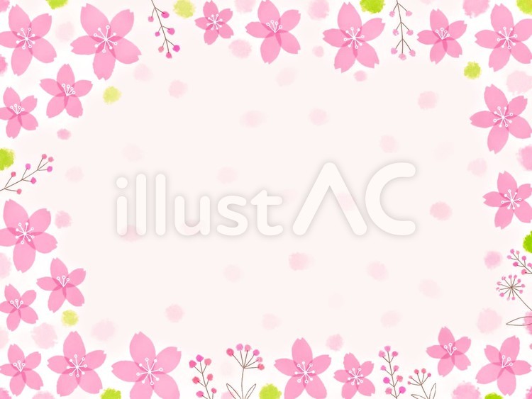 桜の花びら舞うフレーム2 桜,春,フレームのイラスト素材