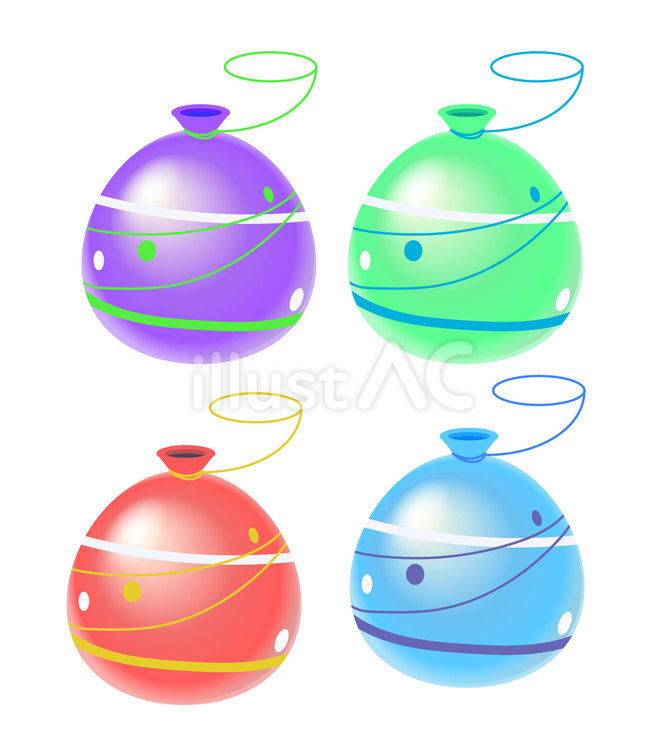 水ヨーヨー 水ヨーヨー,ヨーヨー風船,水風船のイラスト素材
