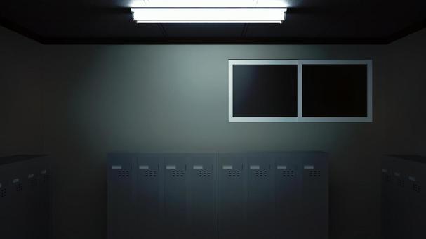 静寂の暗い部室 学校,ロッカールーム,更衣室,脱衣所,控え室,部室,ロッカー,着替え,部屋,室内のイラスト素材