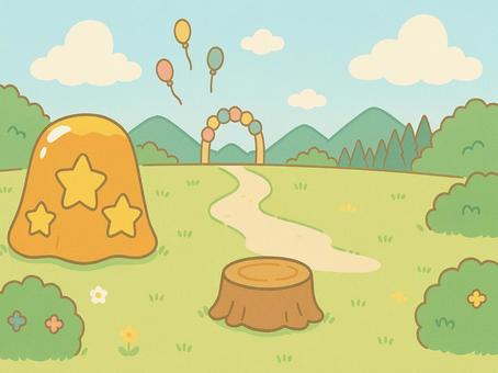 絵本の背景 ゼリーのオブジェ