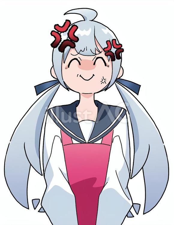 接客スマイル　～我慢～ 萌えキャラ,女の子,ツインテールのイラスト素材