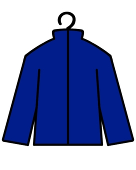 ハンガーにかかった服　(コート) 洋服,コート,ハンガー,秋服,冬服,ネイビー,洗濯物,干す,シンプルのイラスト素材