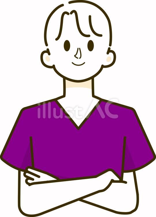 腕を組む男性（医師、看護士） 人物,男性,腕組のイラスト素材