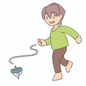 陀螺的男孩, 正月, 新年, 男孩, JPG 和 PNG