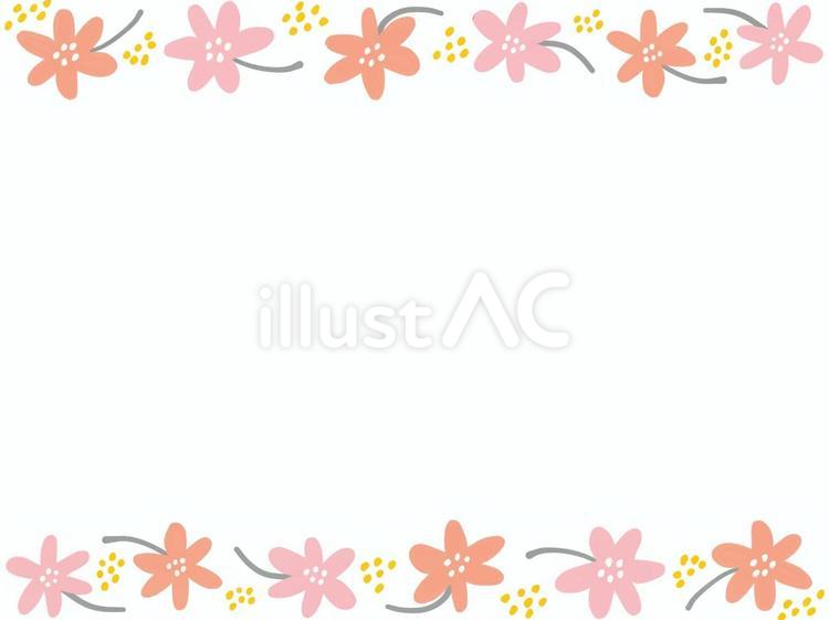 北欧風フラワーフレーム 花,背景,フレームのイラスト素材