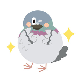 やったね！キラキラなハト ハト,動物,生き物,やった,達成感,キラキラ,鳥,アクション,ポーズ,かわいいのイラスト素材