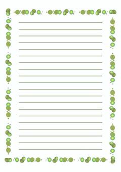 キウイブラシのフレーム便箋　A4 キウイ,緑,便箋,ブラシ,フレームのイラスト素材